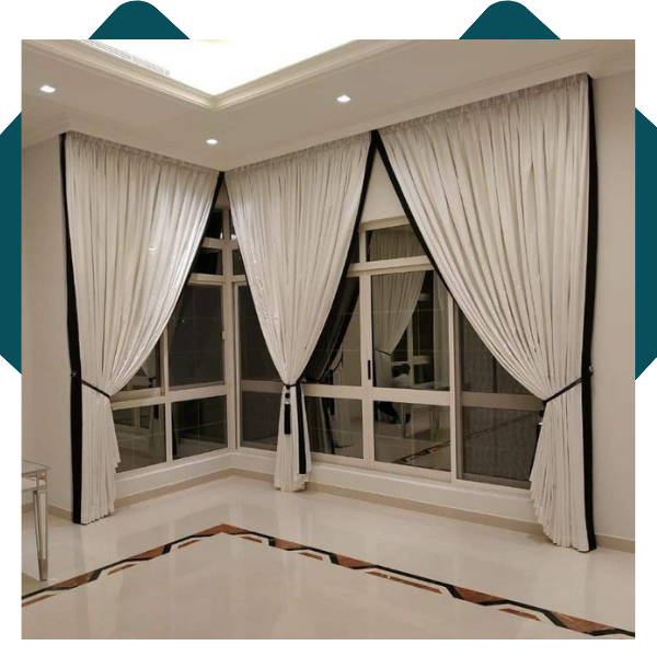 modern curtains for living room Dubai
